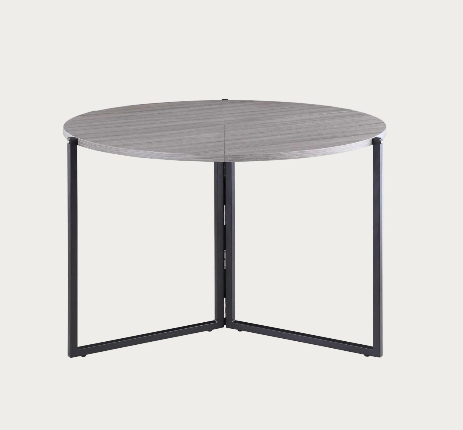 8389 Round Foldaway Dining Table, Matte Gray