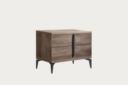 Matera wooden dresser with two drawers on a white background.