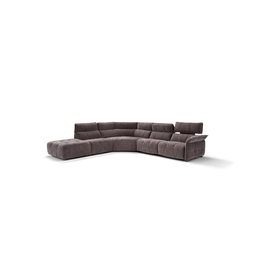 Borg Sectional with Recliners, Right Arm Facing, Mouse Fabric | Creative Furniture