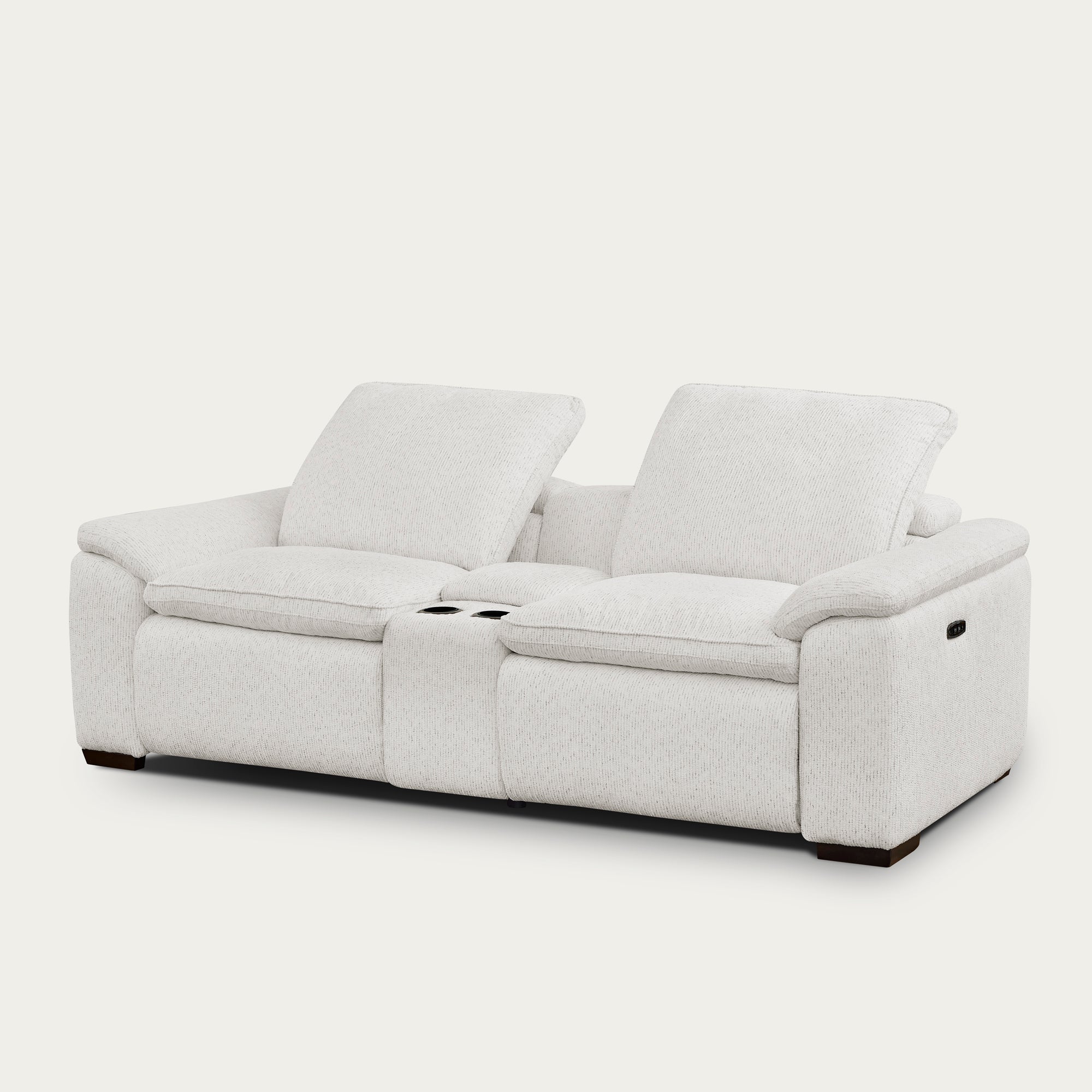 Cloudy Fabric Loveseat with Recliners