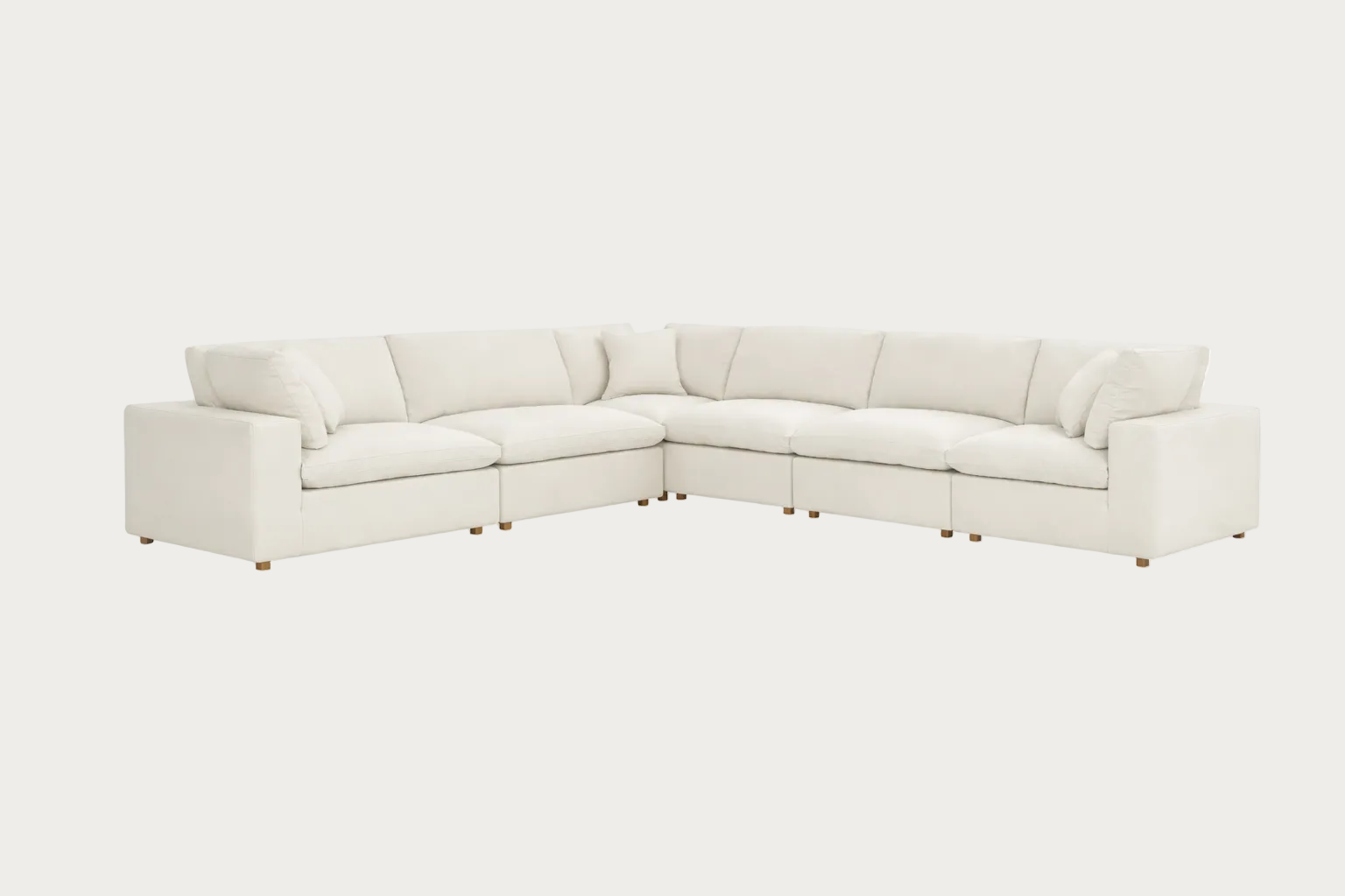 Commix beige 6-piece sectional sofa on a white background.