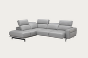 Davenport sectional in in light grey leather