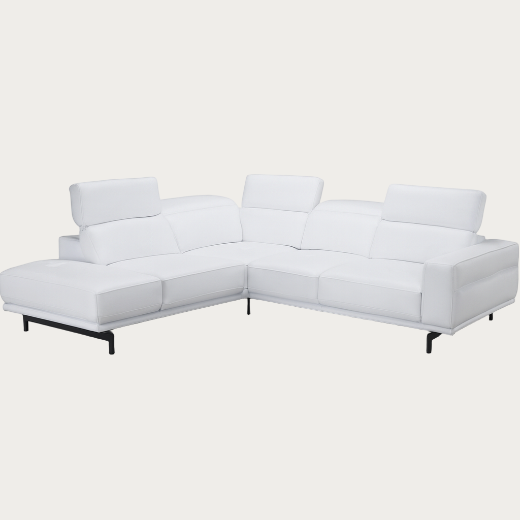 Davenport sectional sofa in white leather