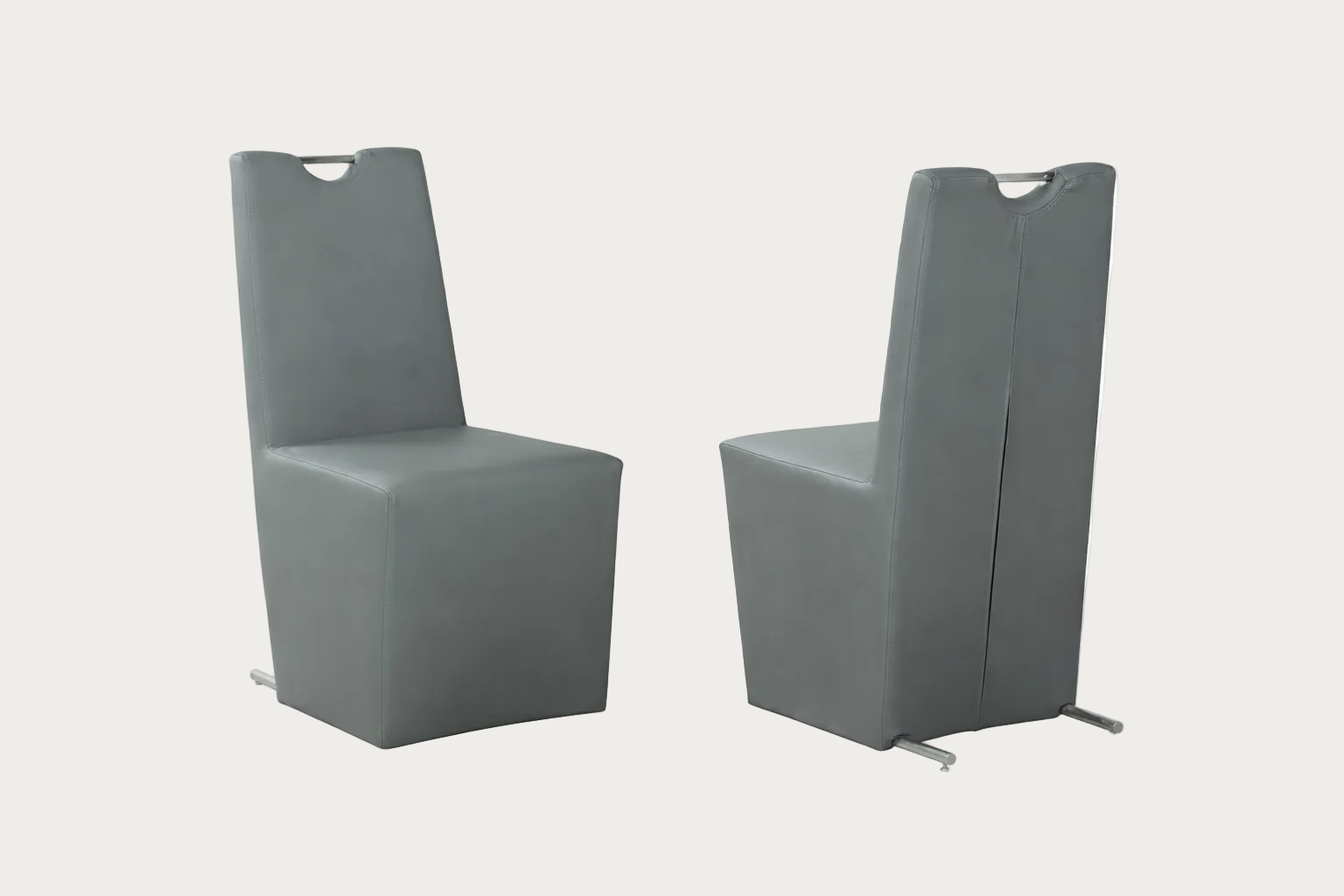 Two Evie gray chairs by Chintaly Imports