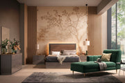 Fifth Avenue modern bedroom set with a large bed, dresser, and wall art.