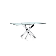 Fabio 63" Modern Dining Table – Glass Top