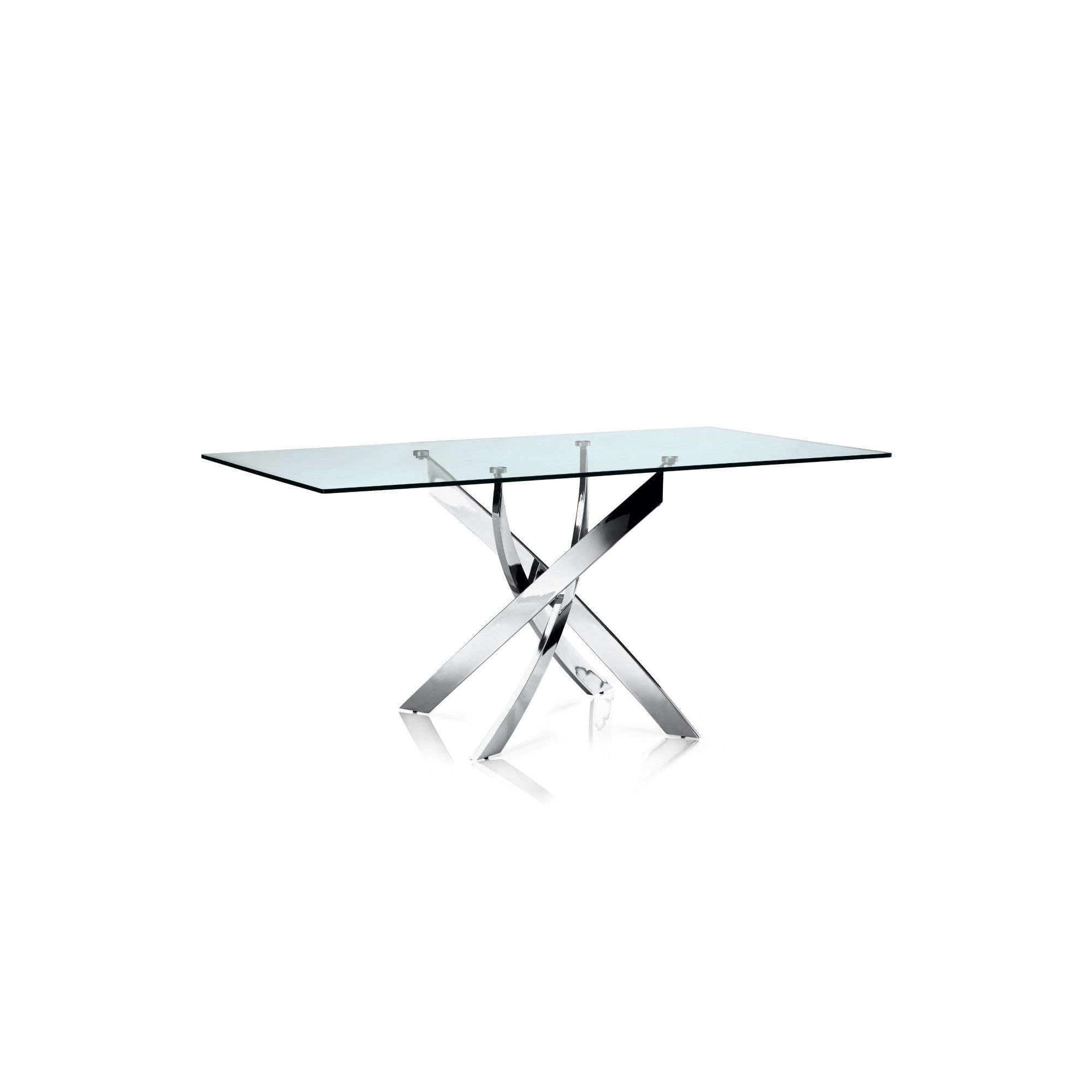 Fabio 63" Modern Dining Table – Glass Top