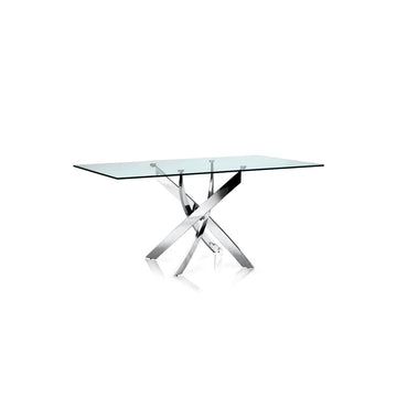 Fabio 63" Modern Dining Table – Glass Top