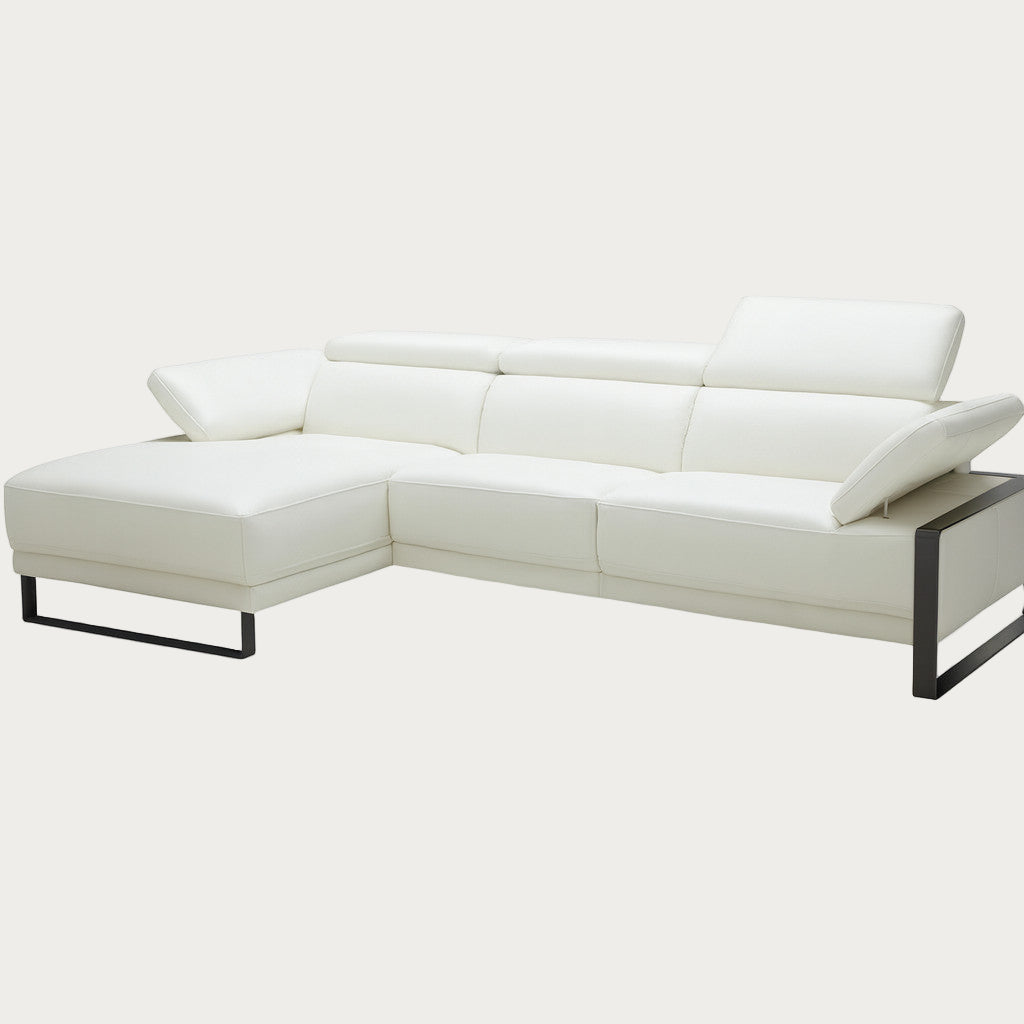White sectional sofa on a white background