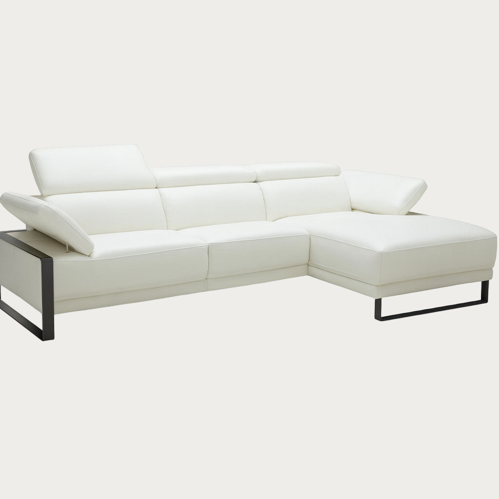 White sectional sofa on a white background