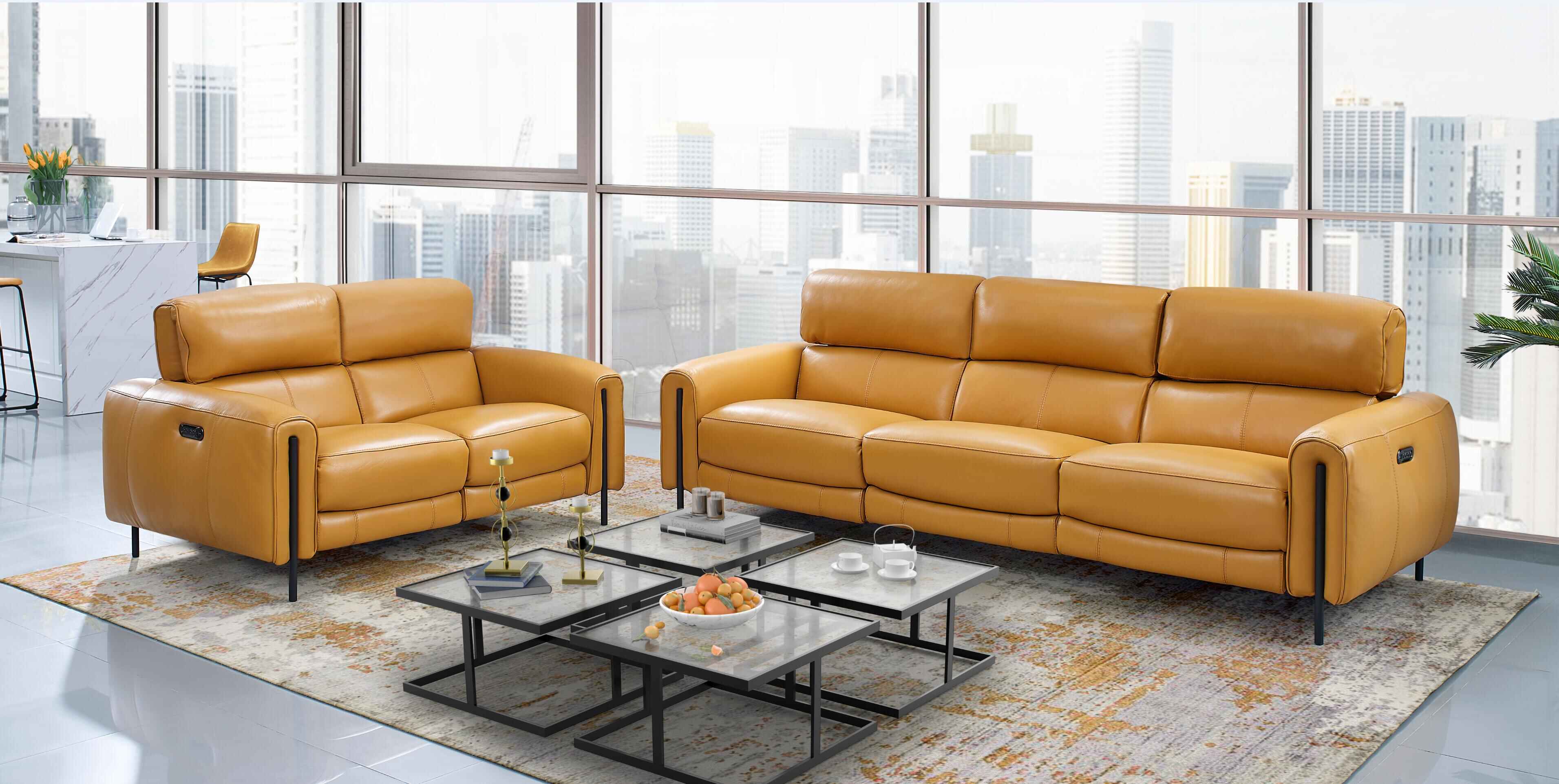 Charm Reclining Sofa and Loveseat Set, Leather