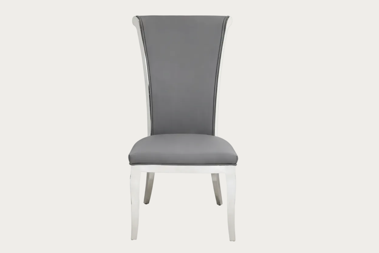 Joy gray chair with white legs 