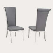 Joy two gray chairs with white frame