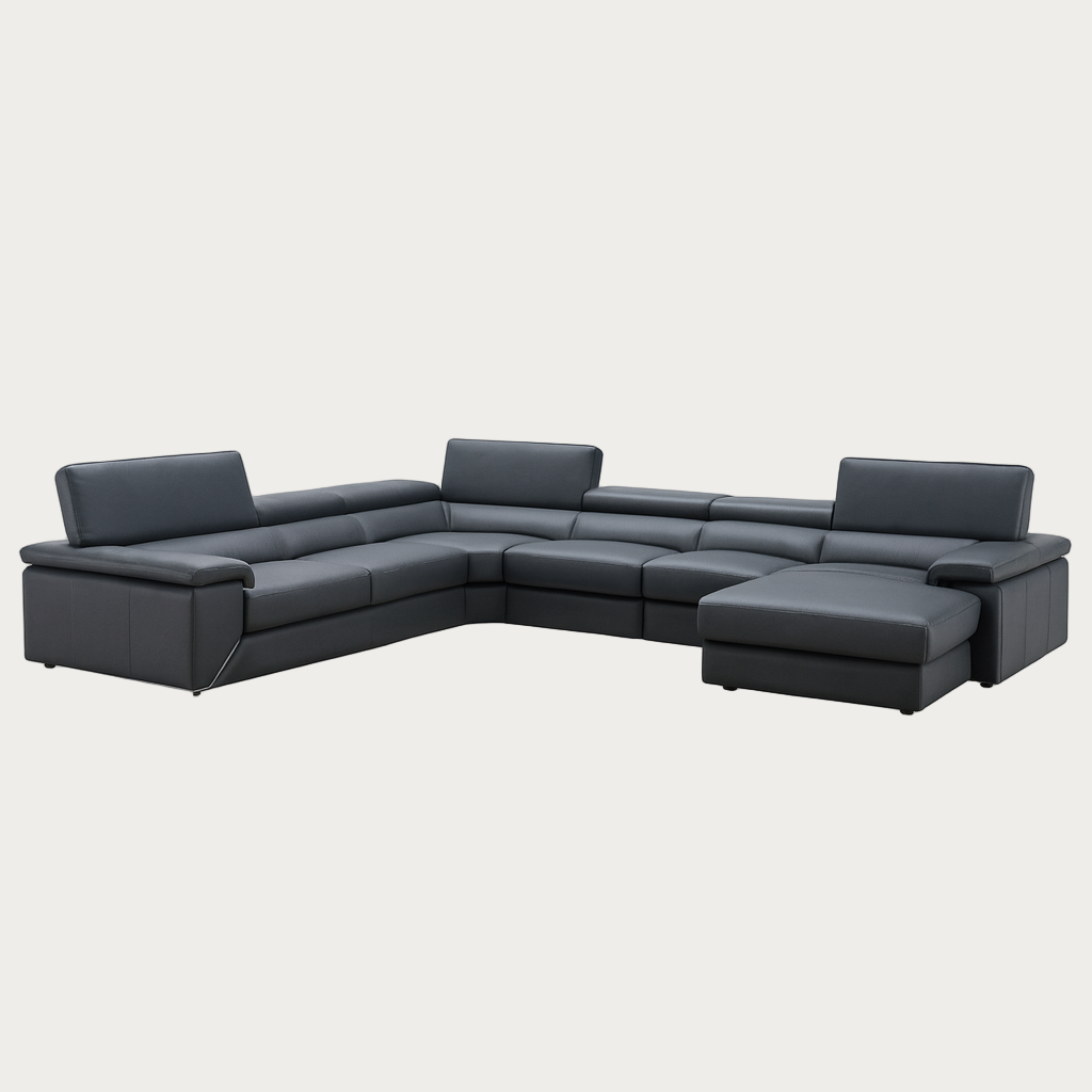 The Kobe blue-grey sectional sofa by J&M Furniture