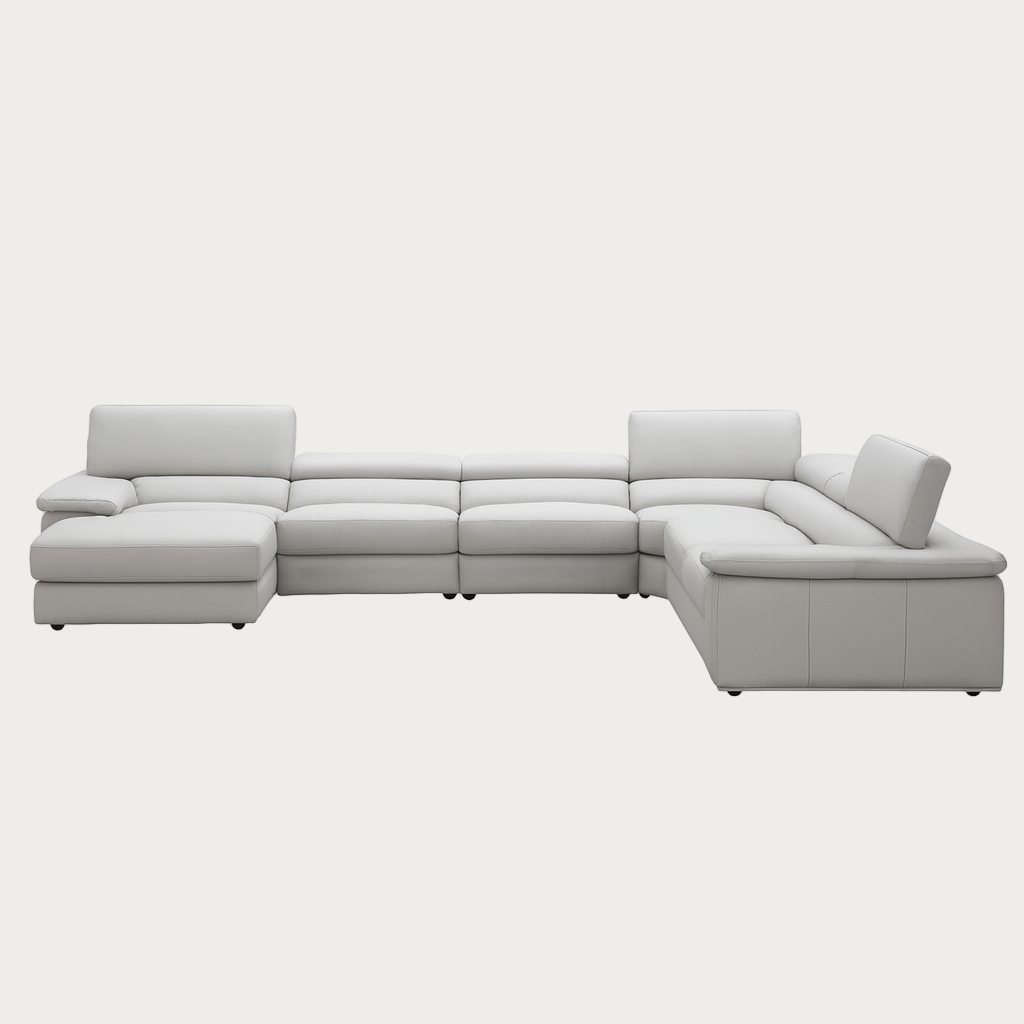 The Kove silver-gray sectional  with left facing chaise