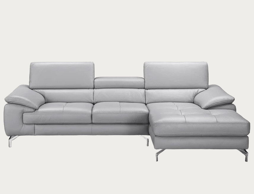 Gray sectional sofa on a white background
