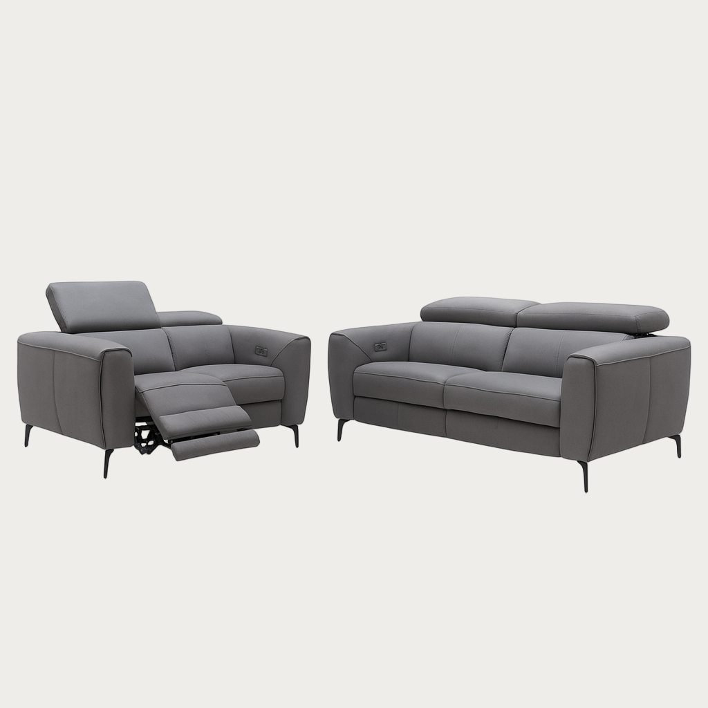 Lorenzo Sofa Set in Grey Fabric