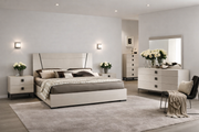 Mont Blanc bedroom set with a bed, nightstands, and dresser.