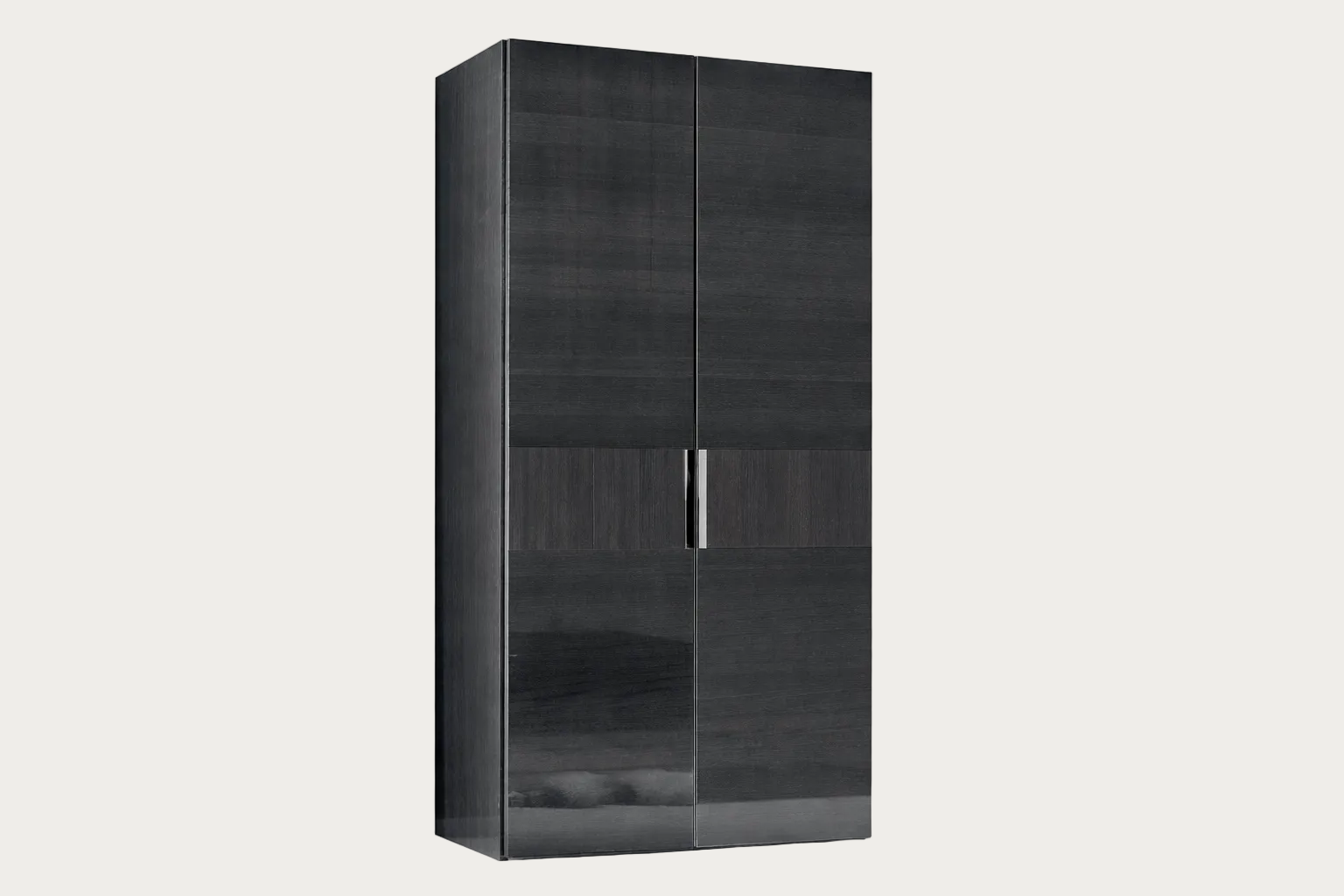 Montecarlo 2-Door dark grey wardrobe with swinging doors on a white background.