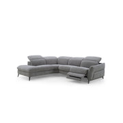 Swan Fabric Sectional with Two Recliners, Wild Dove| Creative Furniture