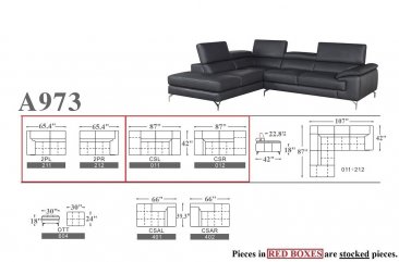 A973 Premium Leather Sectional