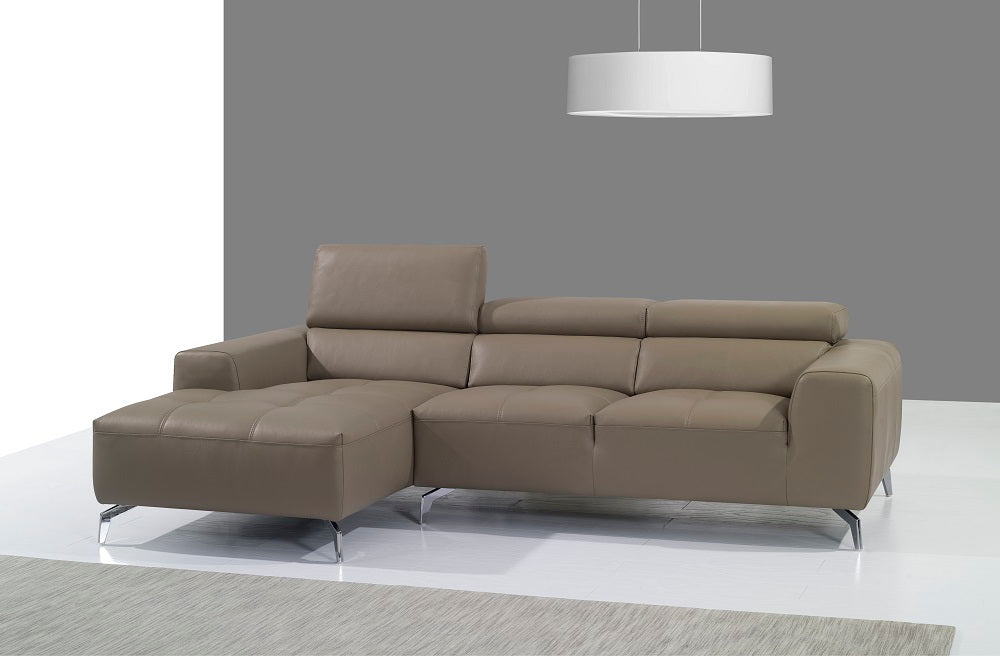 J & M A978b Leather Sectional in Mocha