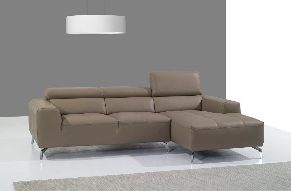 J & M A978b Leather Sectional in Mocha