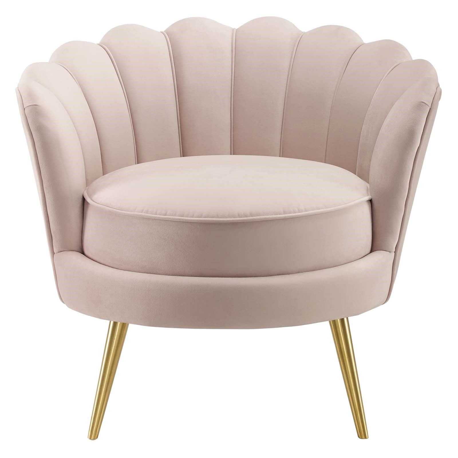 Modway Admire Scalloped Edge Performance Velvet Accent Armchair
