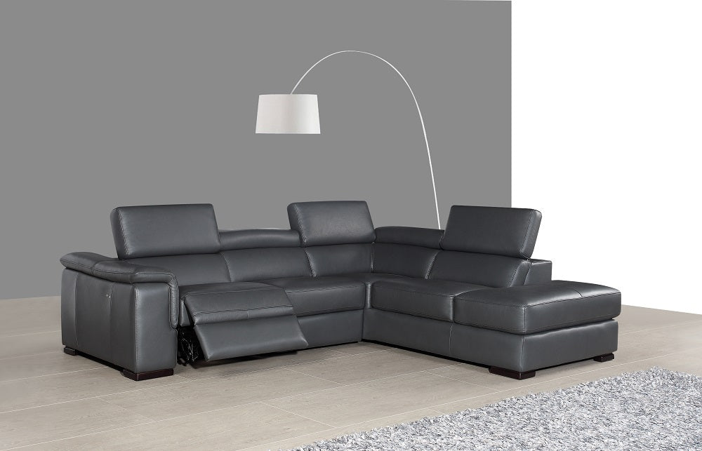 J & M Agata Leather Sectional Recliner