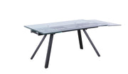 Chintaly Aida Contemporary Dining Table with Extendable Glass Top