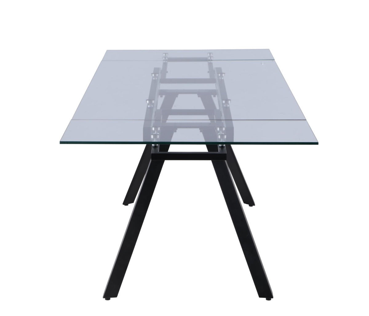Chintaly Aida Contemporary Dining Table with Extendable Glass Top