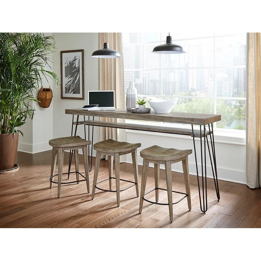 Hammary Sanbern Bar Console With Three Stools