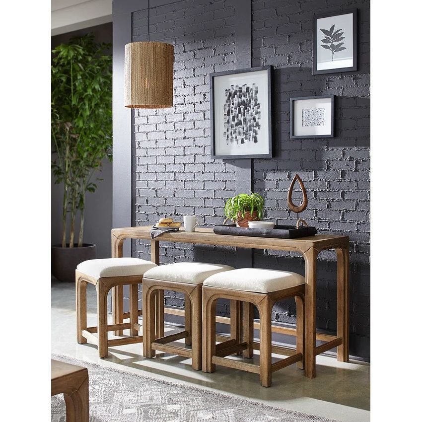 Hammary Jetson Bar Console With Three Stools