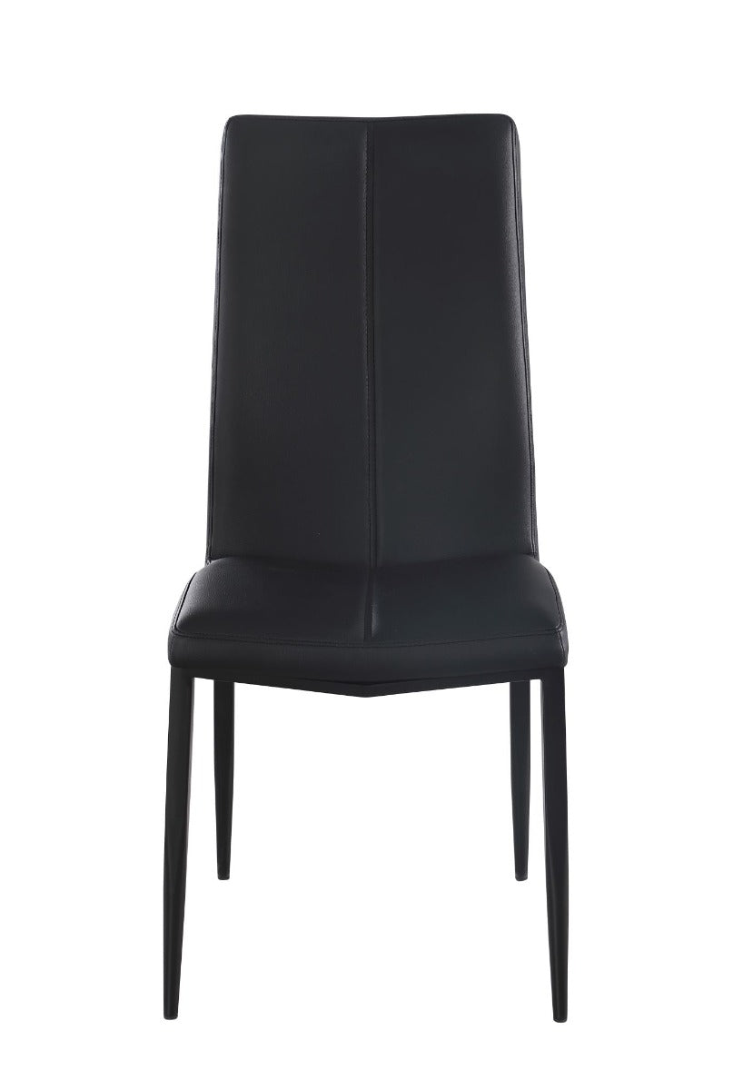 Chintaly Alexandra Contemporary Side Chair with Double Stitched Back, Black
