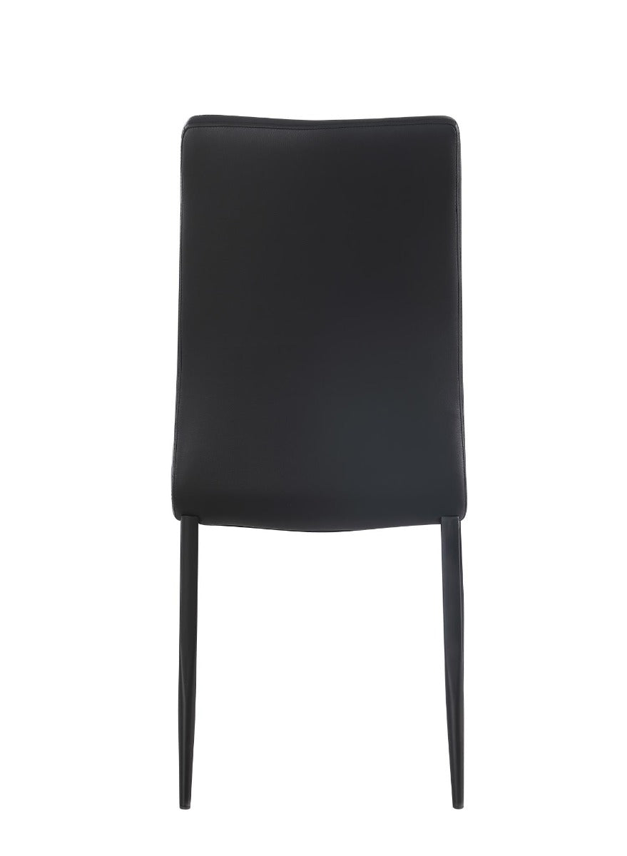 Chintaly Alexandra Contemporary Side Chair with Double Stitched Back, Black