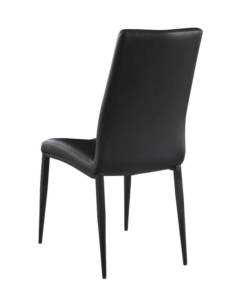 Chintaly Alexandra Contemporary Side Chair with Double Stitched Back, Black