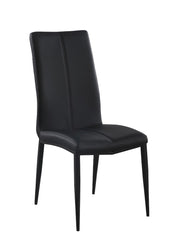 Chintaly Alexandra Contemporary Side Chair with Double Stitched Back, Black