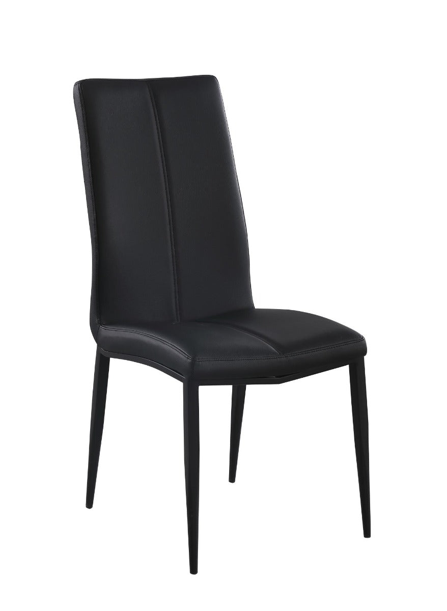 Chintaly Alexandra Contemporary Side Chair with Double Stitched Back, Black