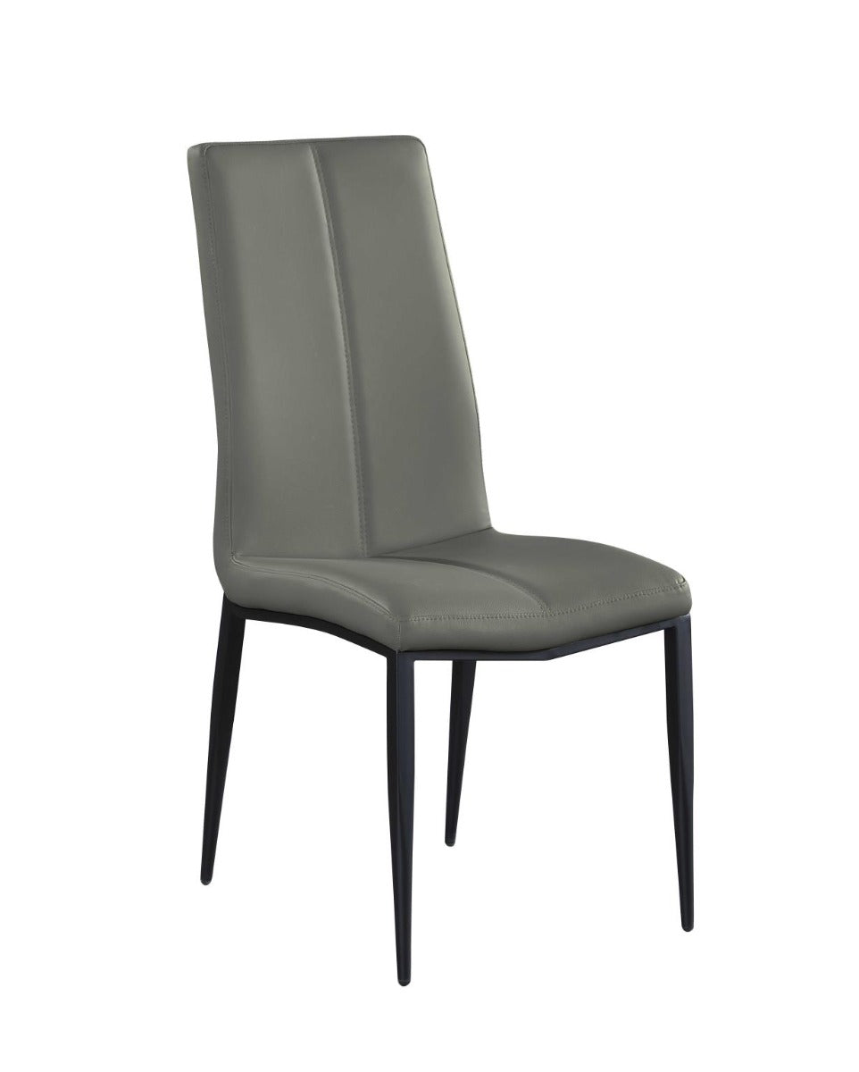 Chintaly Alexandra Contemporary Side Chair with Double Stitched Back, Gray