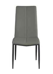 Chintaly Alexandra Contemporary Side Chair with Double Stitched Back, Gray