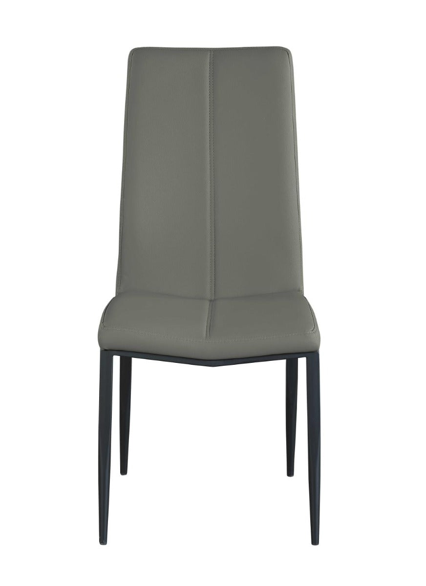 Chintaly Alexandra Contemporary Side Chair with Double Stitched Back, Gray