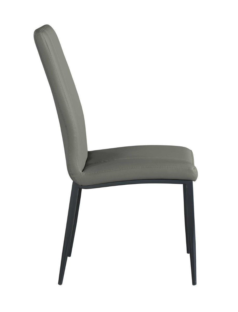 Chintaly Alexandra Contemporary Side Chair with Double Stitched Back, Gray