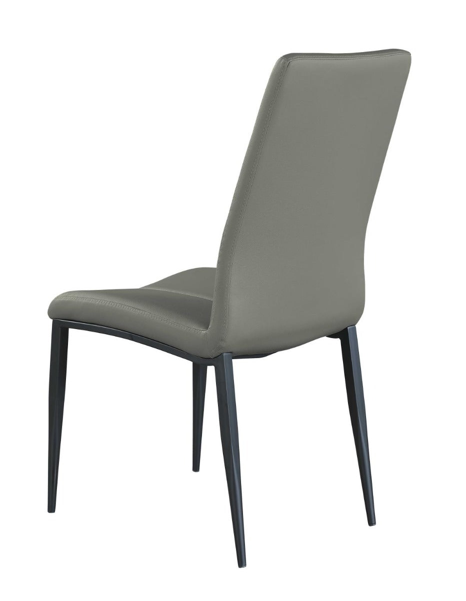 Chintaly Alexandra Contemporary Side Chair with Double Stitched Back, Gray