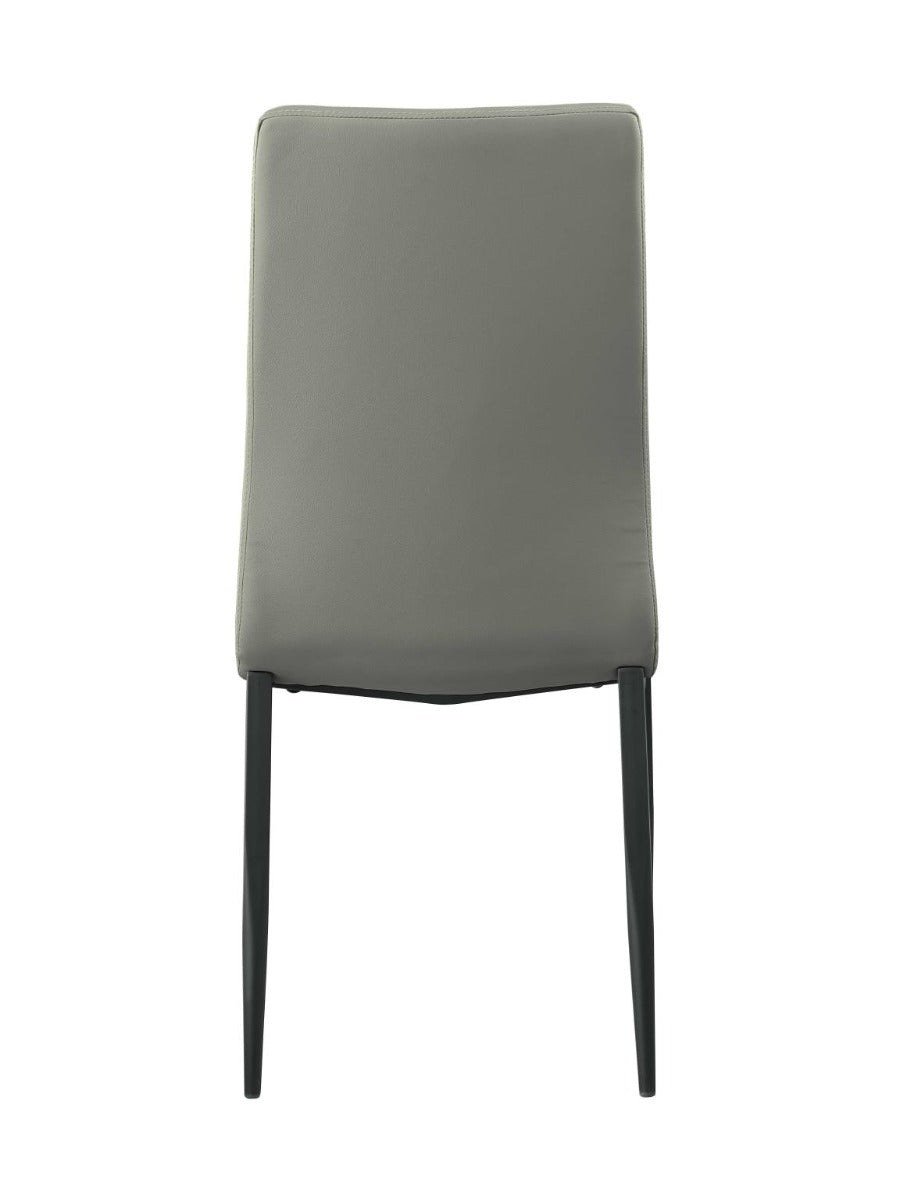 Chintaly Alexandra Contemporary Side Chair with Double Stitched Back, Gray