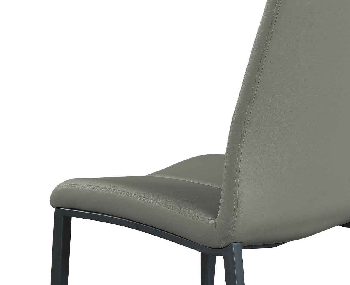 Chintaly Alexandra Contemporary Side Chair with Double Stitched Back, Gray
