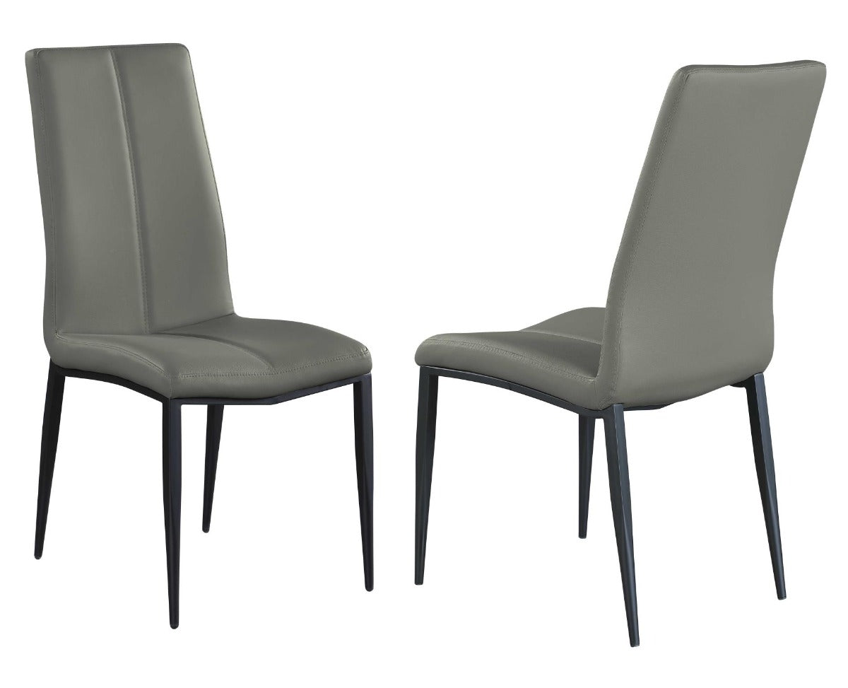 Chintaly Alexandra Contemporary Side Chair with Double Stitched Back, Gray