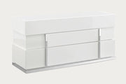 Canova white dresser with multiple drawers on a white background
