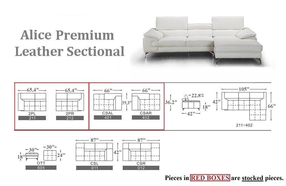 Alice Premium Leather Sectional