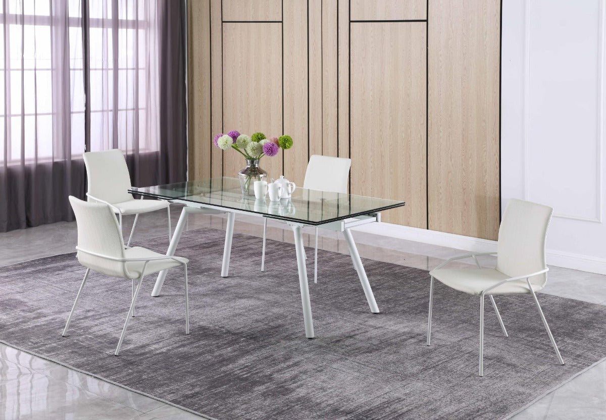 Chintaly Alicia Contemporary White Upholstered Side Chair