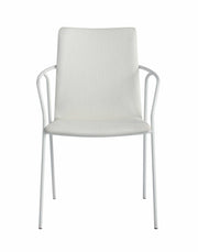 Chintaly Alicia Contemporary White Upholstered Arm Chair